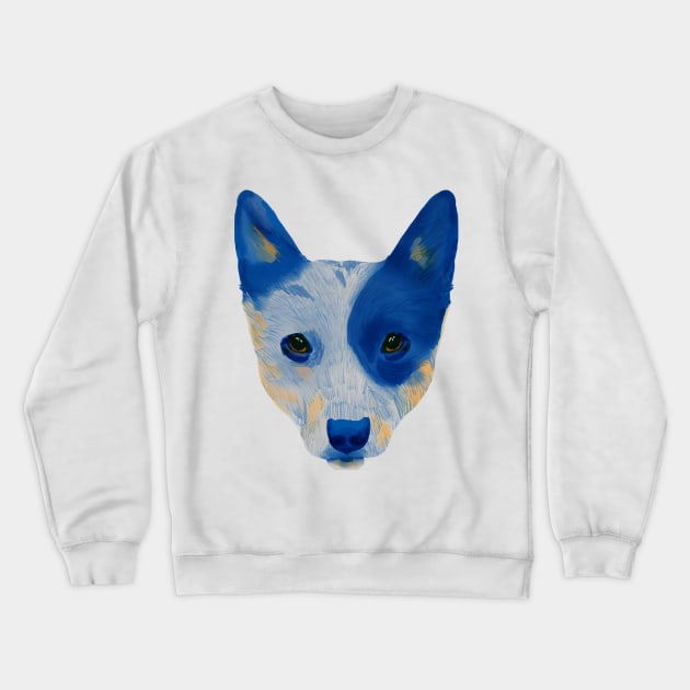 Queensland heeler dog face Crewneck Sweatshirt by ReaBelle